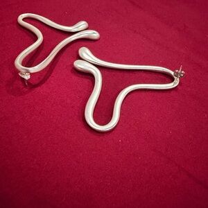 Modern Silver Abstract Earrings